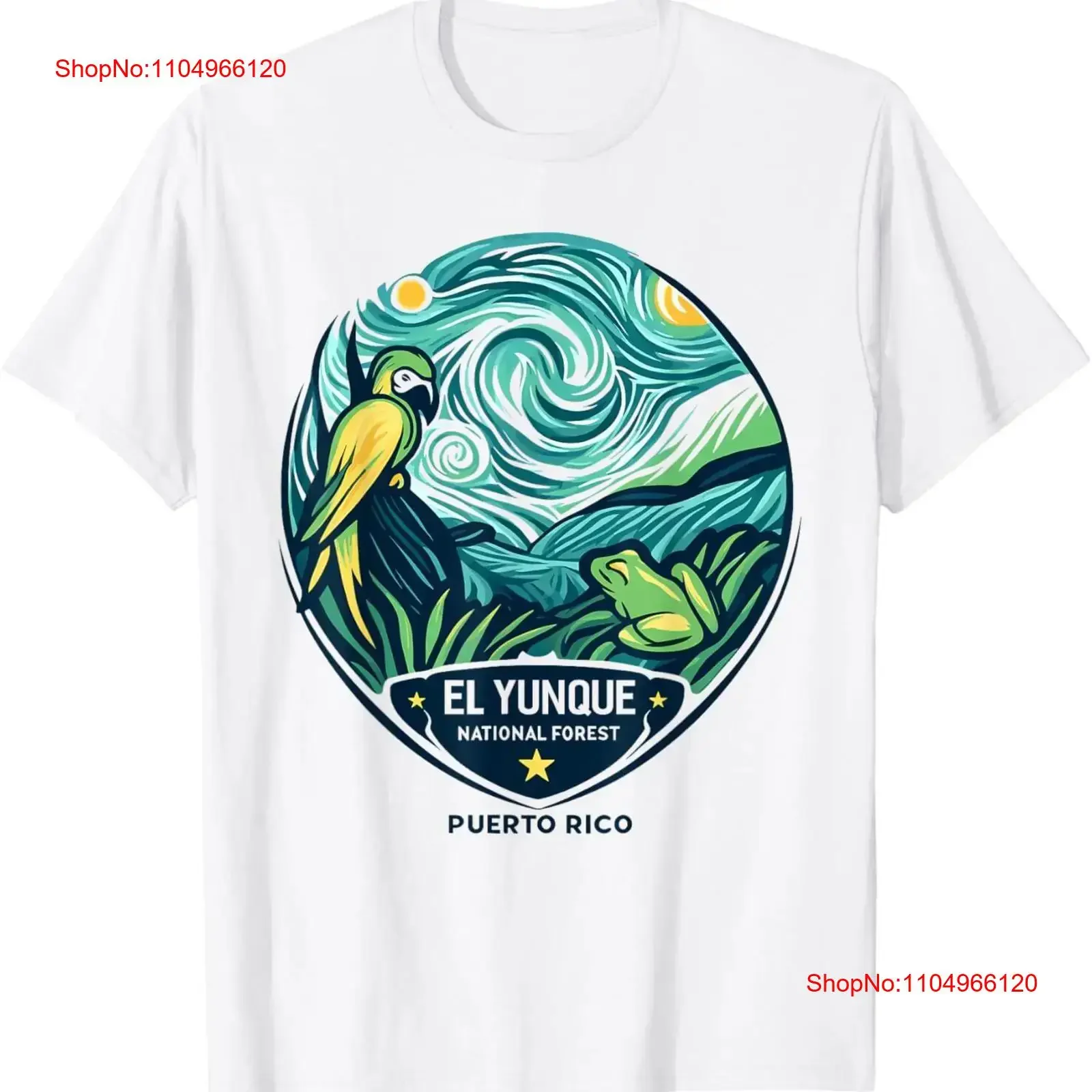 Camiseta El Yunque National Forest Wildlife Puerto Rico, manga larga o corta, estilo vintage, lavada, versátil, ligeramente desgastada