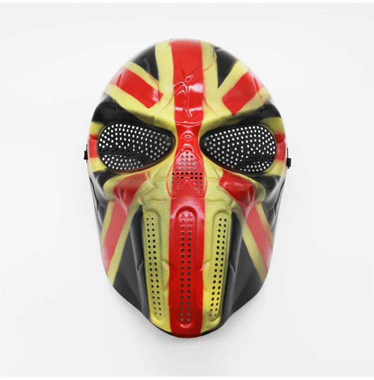 Weiße Geometrische Linienmaske Rittermaske Zombie-Feldmaske Totenkopf-Krieger-Gesichtsmaske Amerikanische Häuptlings-Totenkopfmaske mit Großem Mund CS-Ausrüstung – Detail 9