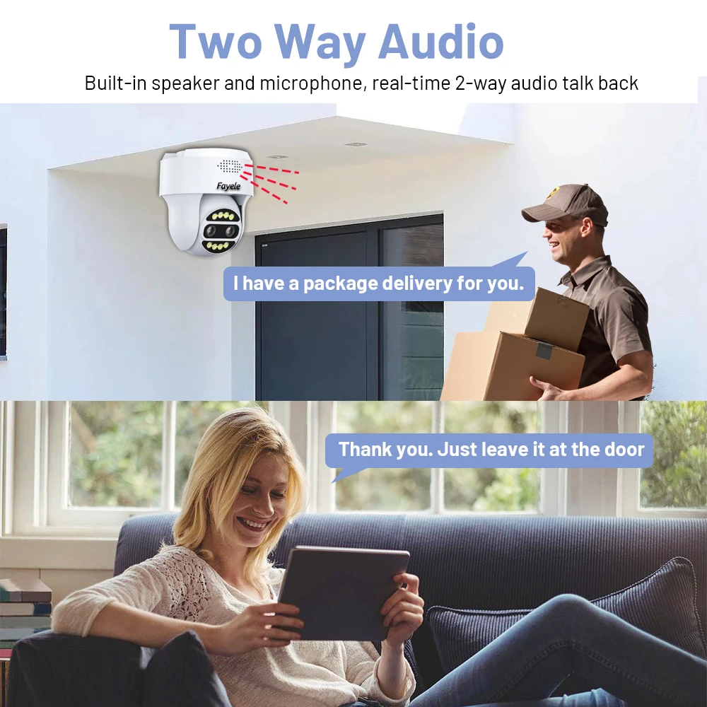 Home Security Wireless Dome PTZ Camera 4MP Auto Tracking 4K 8MP Dual Lens 10X Zoom Color Night Vision WiFi IP Camera Camhipro