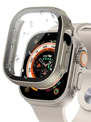 Bumper à prova de choque e protetor de tela de vidro temperado, capa para Apple Watch Ultra 2, 49mm, acessórios para PC, iWatch Series Ultra 2