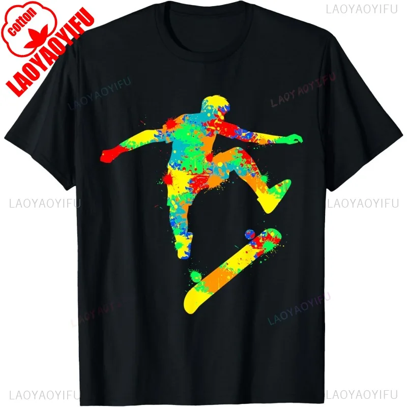Skateboard Skater Stunt Skater Graphic Printed T-Shirt Casual Fashion Loose Harajuku Streetwear Man Tshirt Hip Hop Women Tees