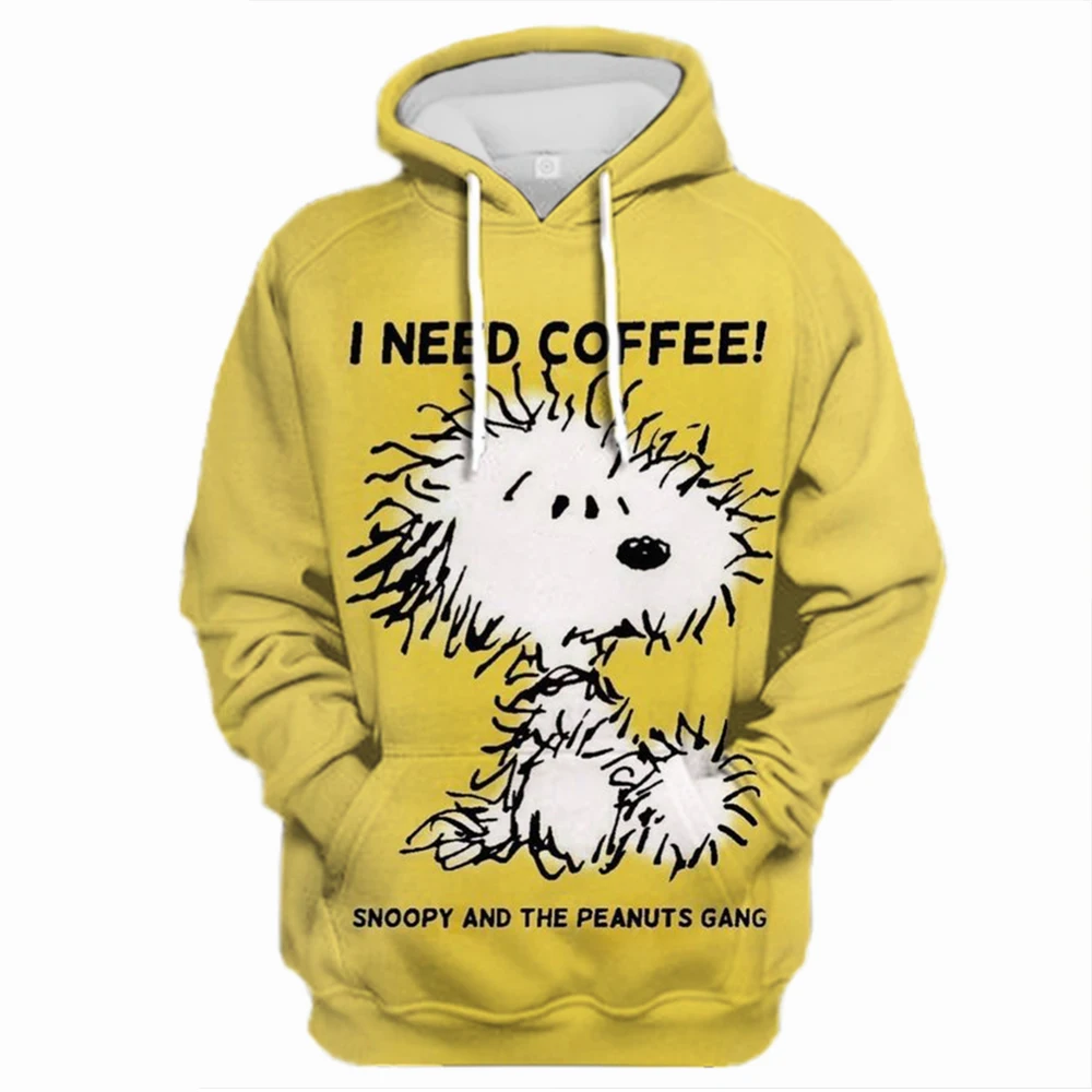 Autumn Winter Commuter Women Casual Snoopy cartoon print Round Neck Pullover Loose Long Sleeve Hoodie Women\'s Top