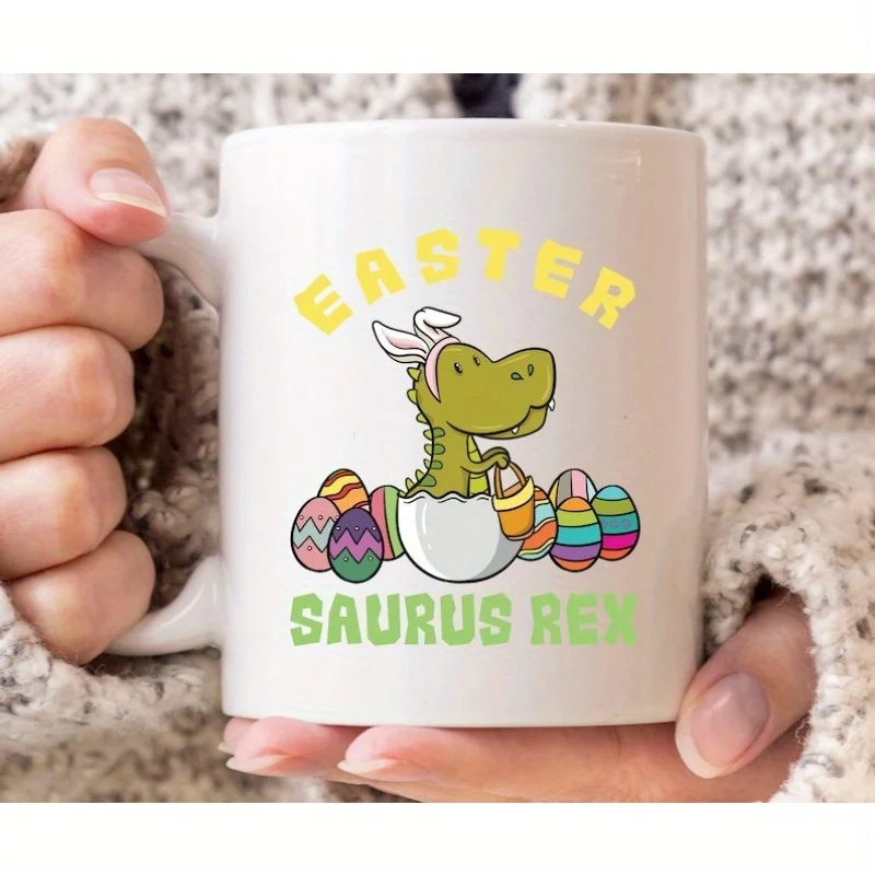 

Пасхальная кружка Saurus Rex, милое пасхальное яйцо динозавра, охотничья кофейная чашка для Dino Lover, мужчин и женщин, пасхальная декоративная корзина для T-rex Dinos