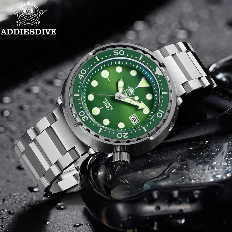 ADDIESDIVE Sapphire Automatic Watch Luminous Steel Waterproof Mechanical Wristwatch Ceramic Bezel Business NH35 Watches for Men