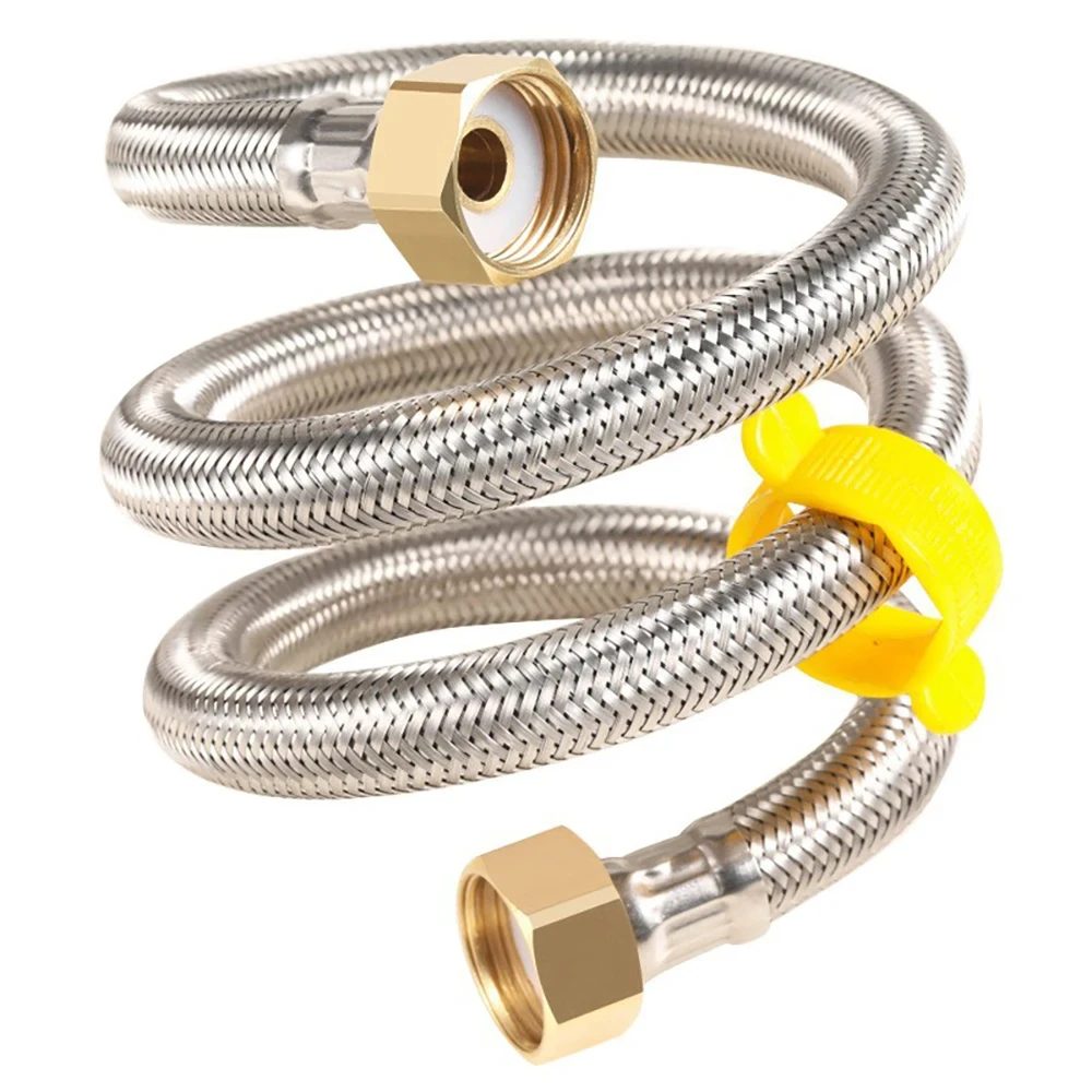 Hot and Cold Water Faucet Inlet Hose 304 Stainless Steel Faucet Braided Water Pipe  Heater Flexible Connecting Pipe