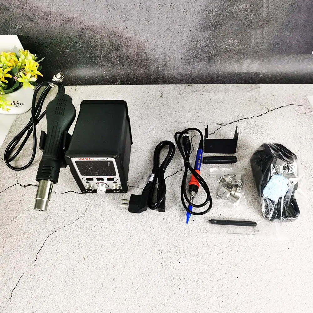 Stacja lutownicza SMD Stacja lutownicza BGA Naprawa telefonu Stacja spawalnicza YIHUA 995D + 650W Pistolet na gorące powietrze Narzędzie do naprawy obwodów Smd
