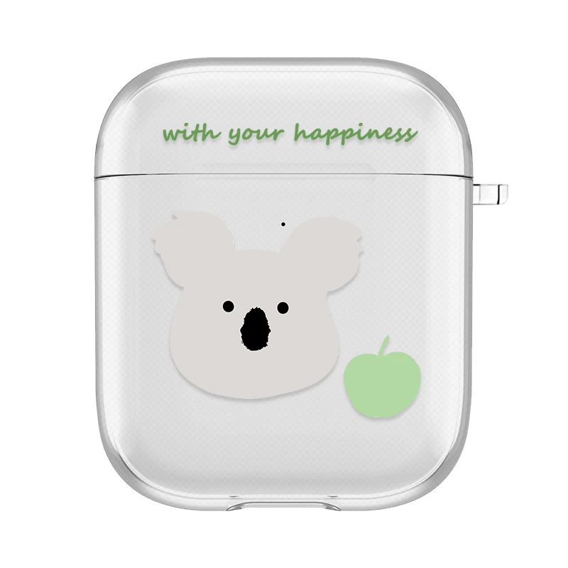 Cute Koala Korean Ins Earphone Case For AirPods 1 2 Pro Case Transparent TPU Air Pods 3 Bluetooth Soft Earphone Charging Box