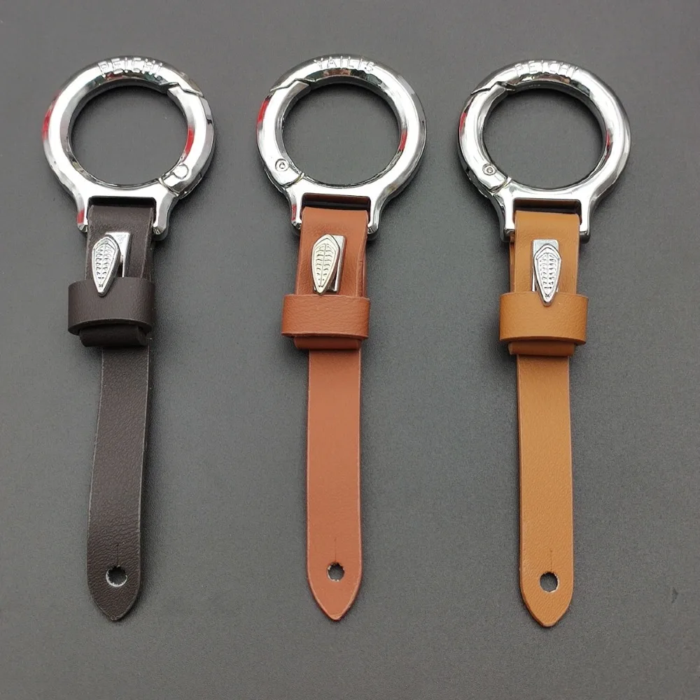 

High-end New Multifunctional Car Keychain Leather Strap Metal and Leather Accessory Exquisite Keying Practical for Car Use