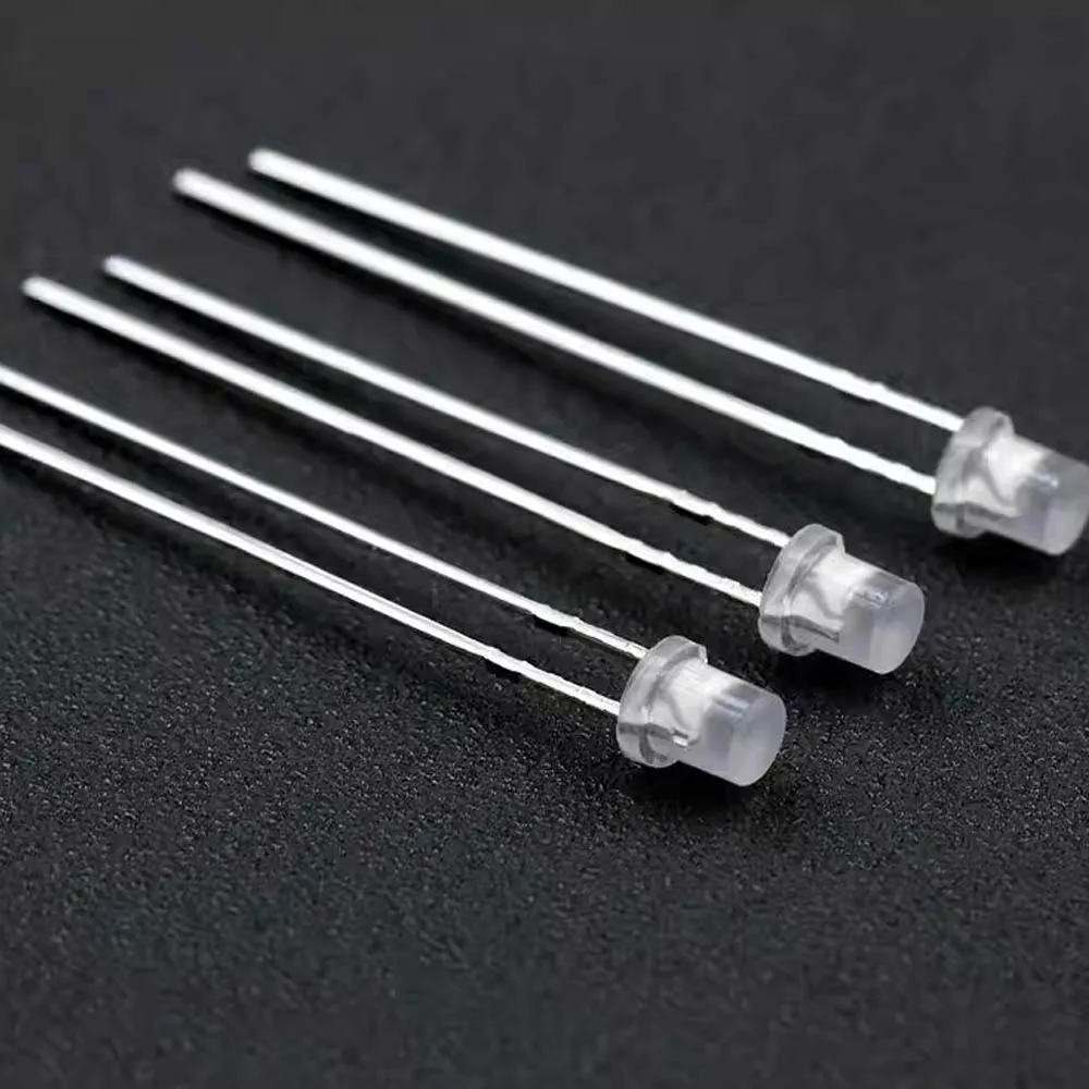 100pcs 3mm 2pins Misty Flat Top LED Diffused White Red Yellow Blue Green Wide Angle light emitting diode lamp