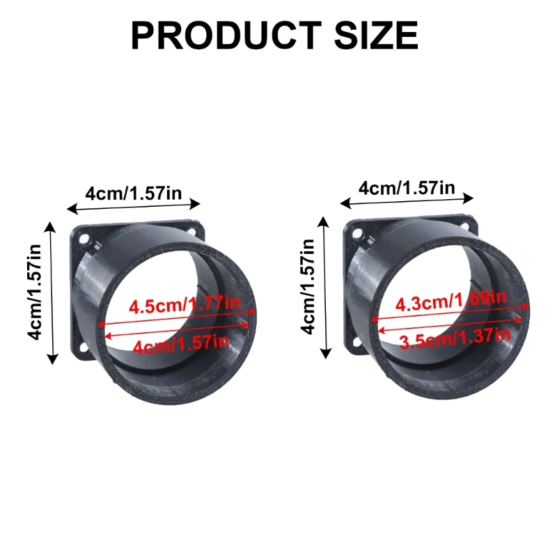 1185 38/40 mm Kanalanschlüsse, gerade Rohrflansche, Lüftungskanalanschlüsse