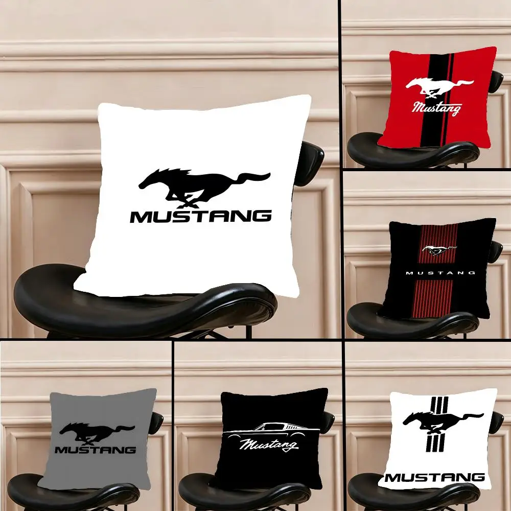 Brand Automotive Mustang Cushion Cover Warm coral fleece Cute kawaii plush Kawaii mascot throw