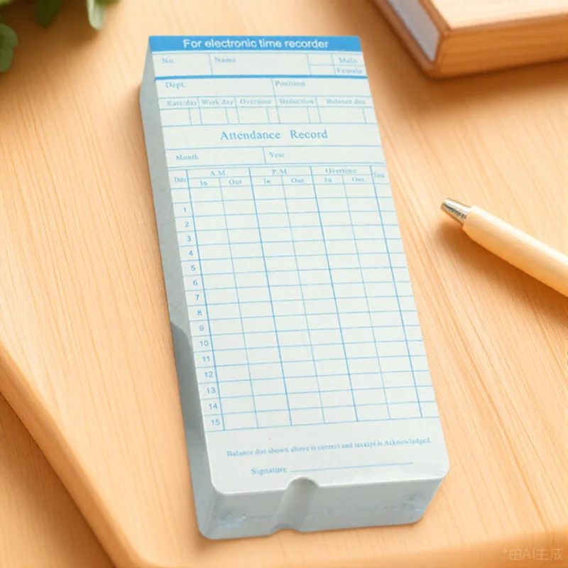 1 قطعة بطاقات الحضور ورق تسجيل وقت الموظف لمستودع مصنع المكتب أوراق تتبع الوقت للحضور اليومي