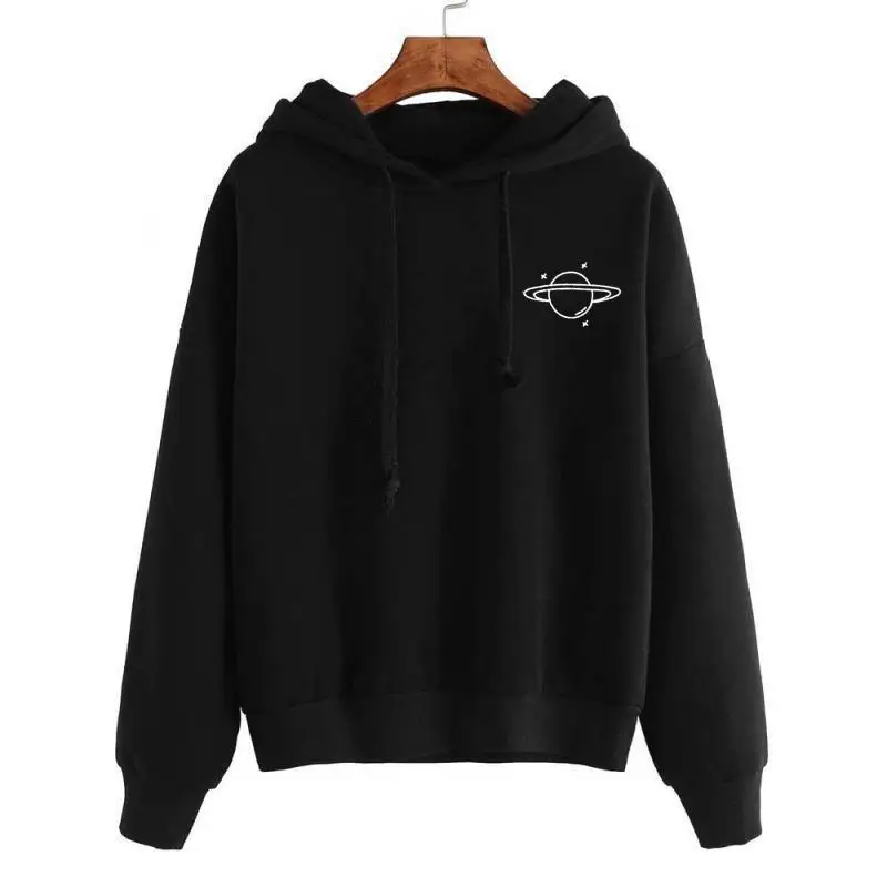 

Осенне-зимняя толстовка с капюшоном, женская спортивная одежда, повседневный топ из полиэстера с длинными рукавами и принтом, несколько цветов, удобный топ