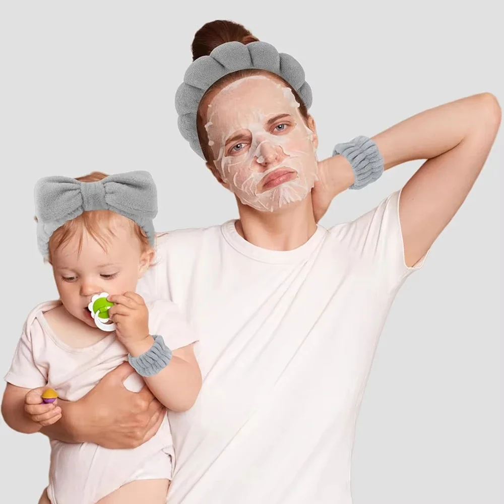 Makeup Headband Set Face Washing Headbands Wristband Tools 3pcs For Women Spa Washing Face Skin Care Hair Bands Tool Accessories