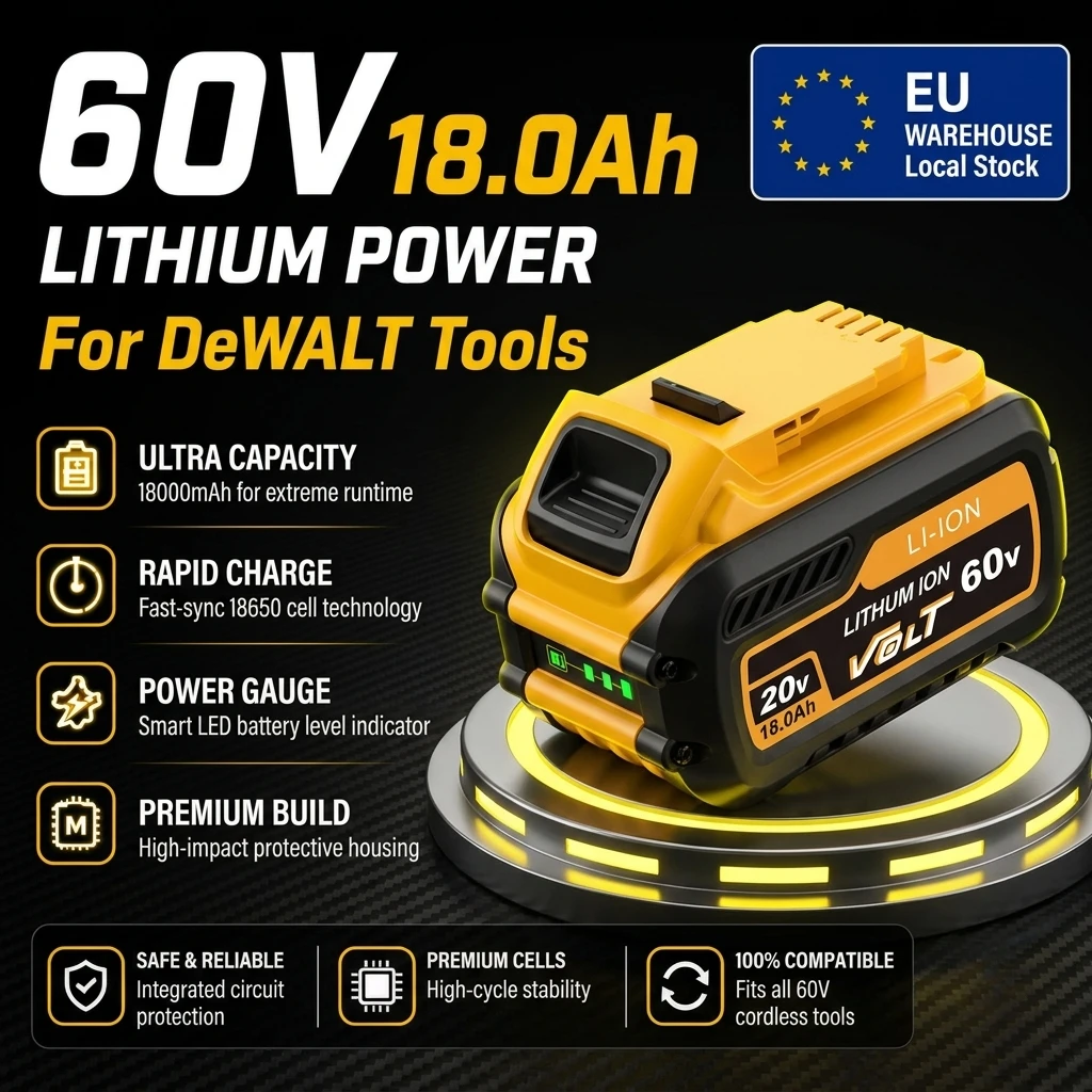 18,0Ah Große Kapazität für Dewei 20-60V Dual-Pressure Lithium-Akku für Bohrhammer und Winkelschleifer