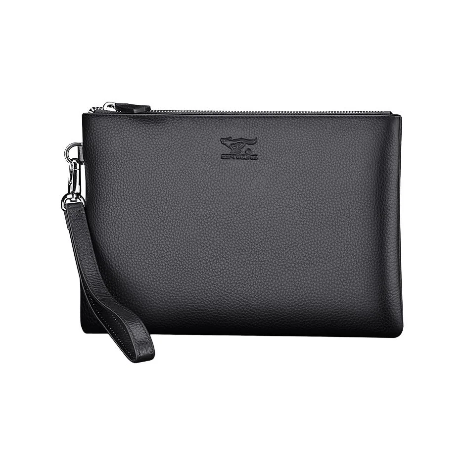 SEPTWOLVES Cow Leather Clutch Men's Black ZX1A1172181-01