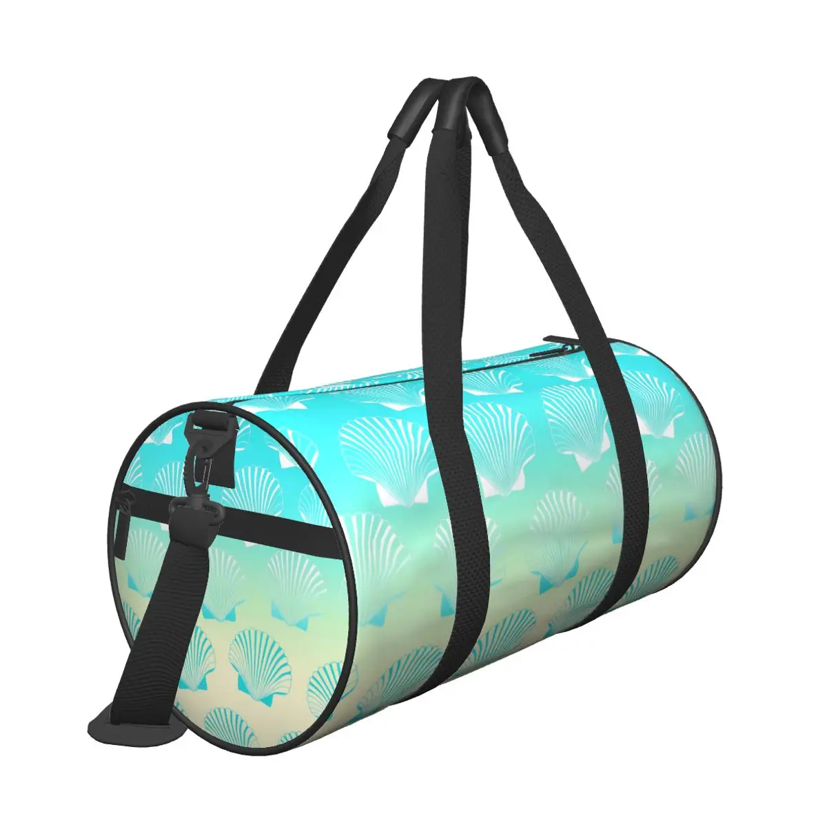 Sea Shells Gym Bag Gradient Blue and Yellow Outdoor Sports Bags Large Travel Design Handbag Graphic Fitness Bag For Male Female