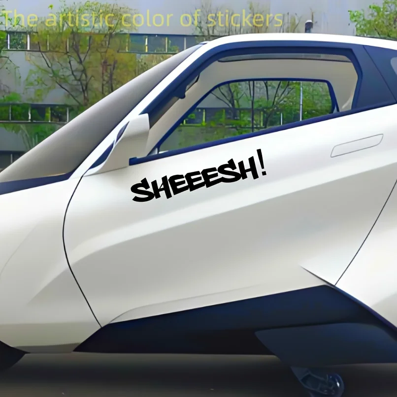 

2D JDM SHEEESH Vinyl Sticker, Self-Adhesive Flat Decal for Car Front and Rear Windshield