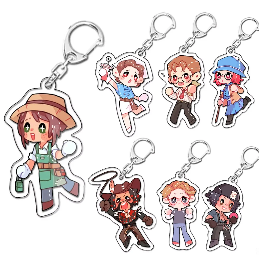 Humorous Anime Cute Identity V Acrylic Keychain Idv Psychologist Patient Couple Cartoon Figures Keyring Friends Gift Llaveros