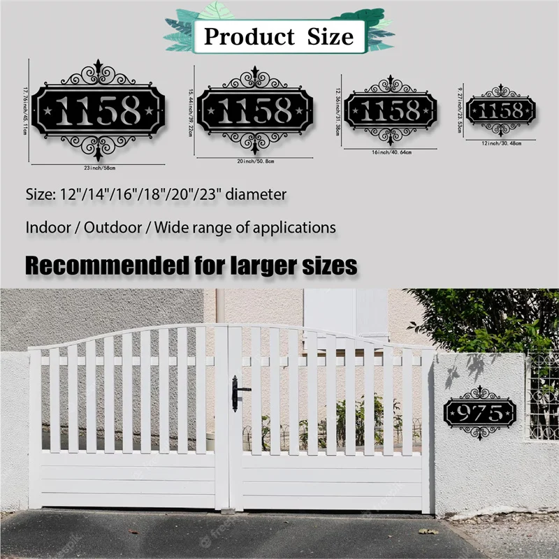 Personalized Metal House Number Sign Art Deco Address Numbers and Street Name Custom Address Plaque custom plates