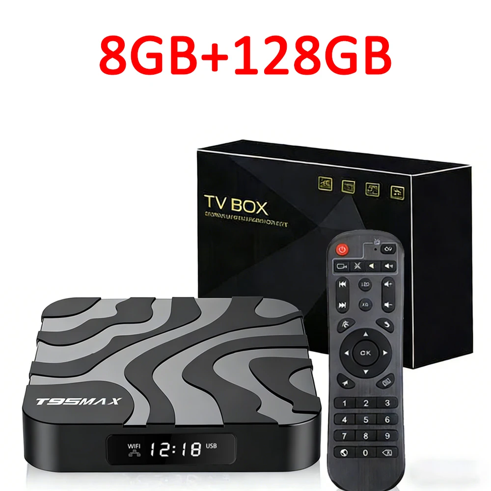 Android 16 T95Max Smart Home Theater TV Box Allwinner H618 Dual Wifi 8GB RAM 256GB ROM BT5.4 Netflix Google 4K 8K HD Set Top Box