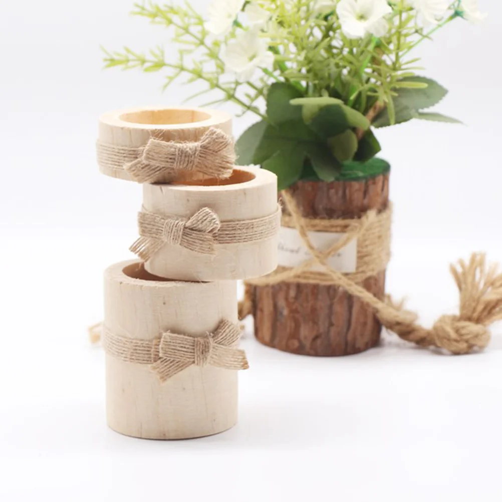 

3Pcs Wooden Holder Delicate Craftsmanship Romantic Atmosphere for Special Occasions Home Decoration Holder