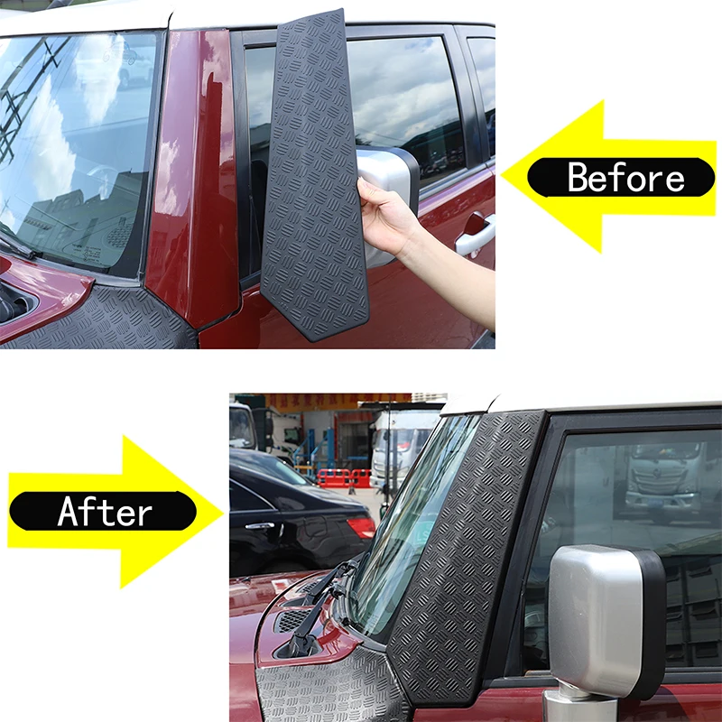 For Toyota FJ Cruiser 2007-2021 ABS Black Car Exterior Front Windshield Glass A-Pillar Trim Car Accessories