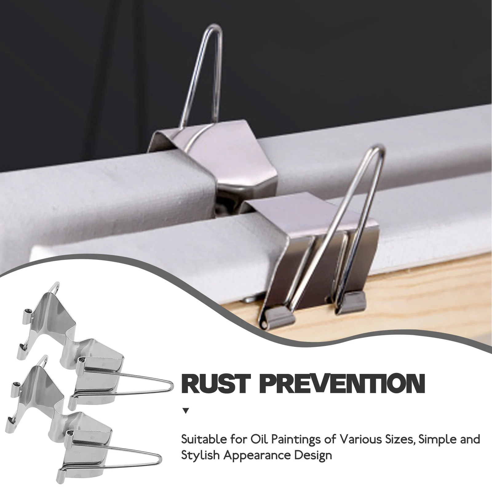

2pcs Oil Carrier Clamps Adjustable Wet Frames Artwork Oil Metal Frame Separating Wet Canvas Clips Canvas Clips Storage