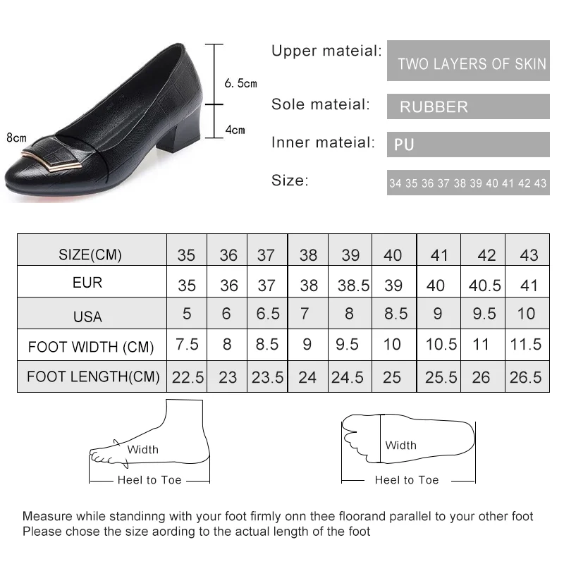 AIYUQI Dress Shoes Women Genuine Leather Large Size 41 42 Mid Heel Women Spring Shoes Fashion Red Office Work Shoes Women