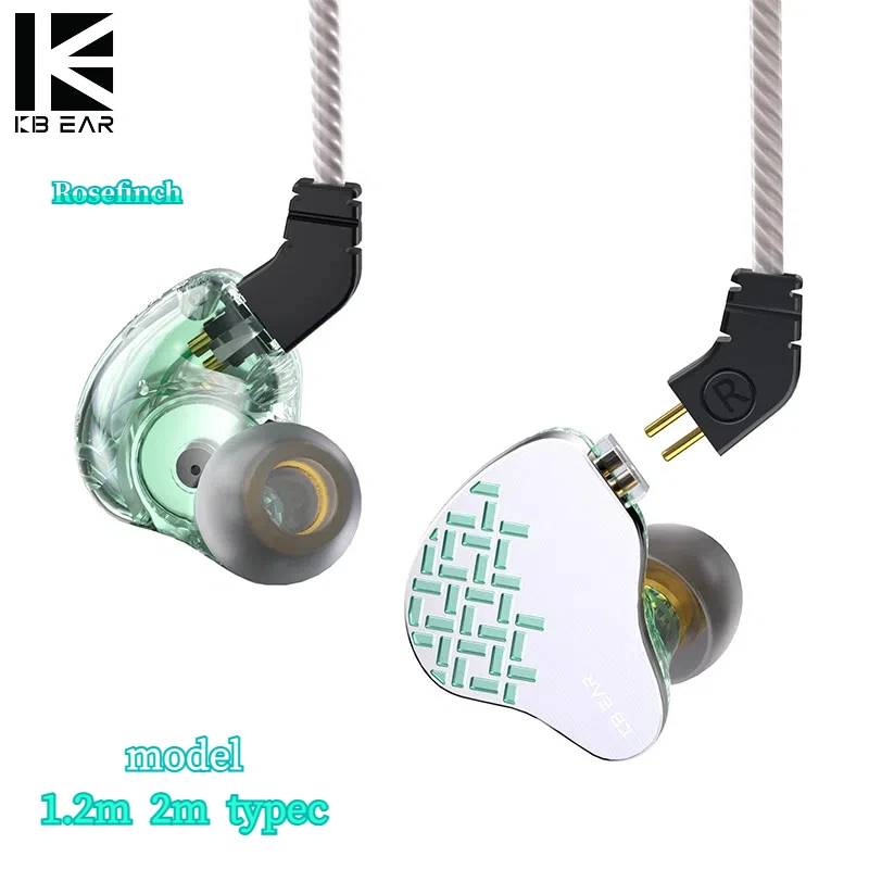 KBEAR Rosefinch Metal In Ear Monitor HiFi Dynamic Headphone OFC Wired Lark Earbud Earphone High-quality microphone Game Headset