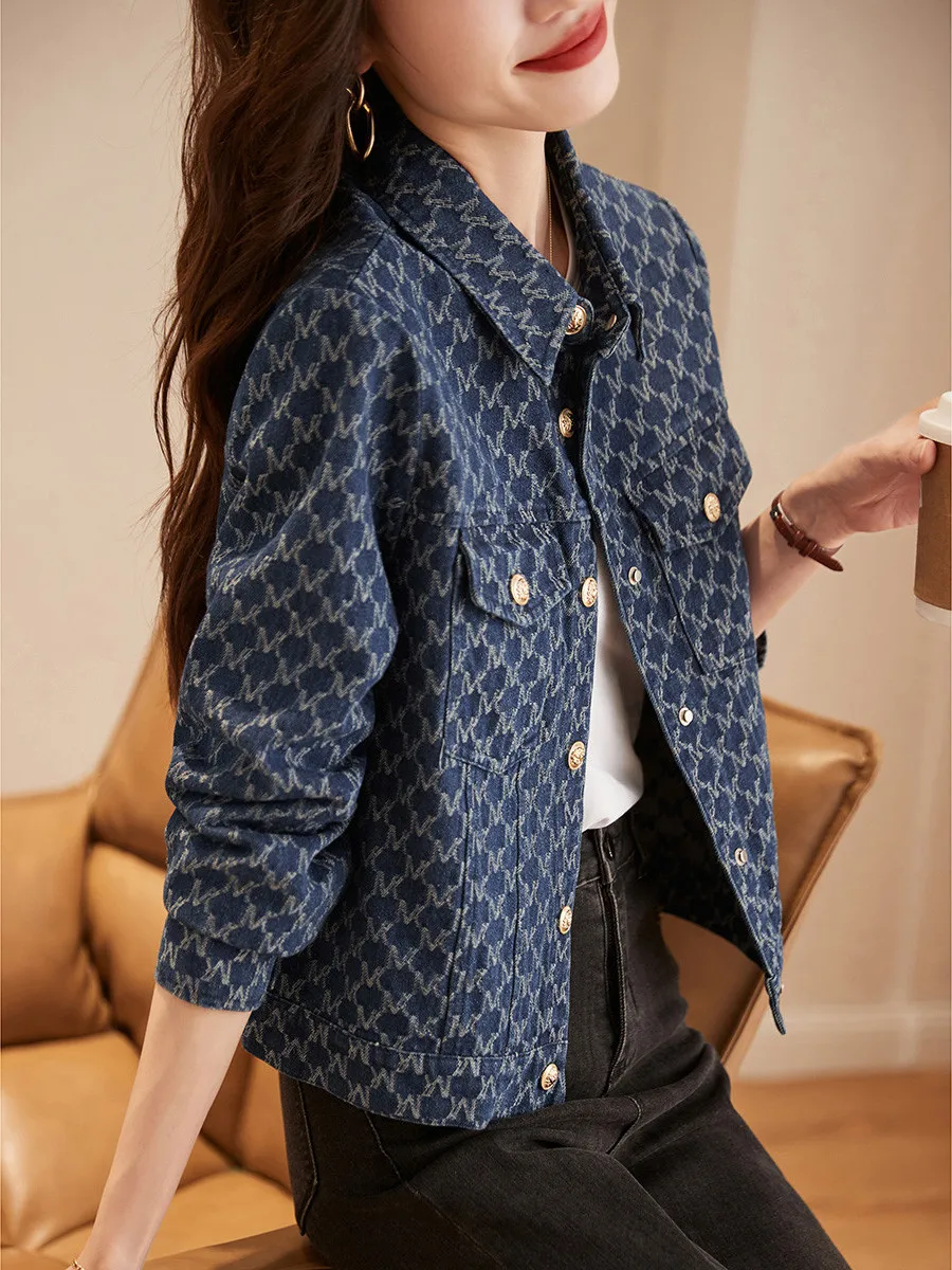 

Джинсовое джинсовое платье с вышивкой Ele Letter, женское длинное пальто Sli, осенняя верхняя одежда, повседневная шикарная одежда