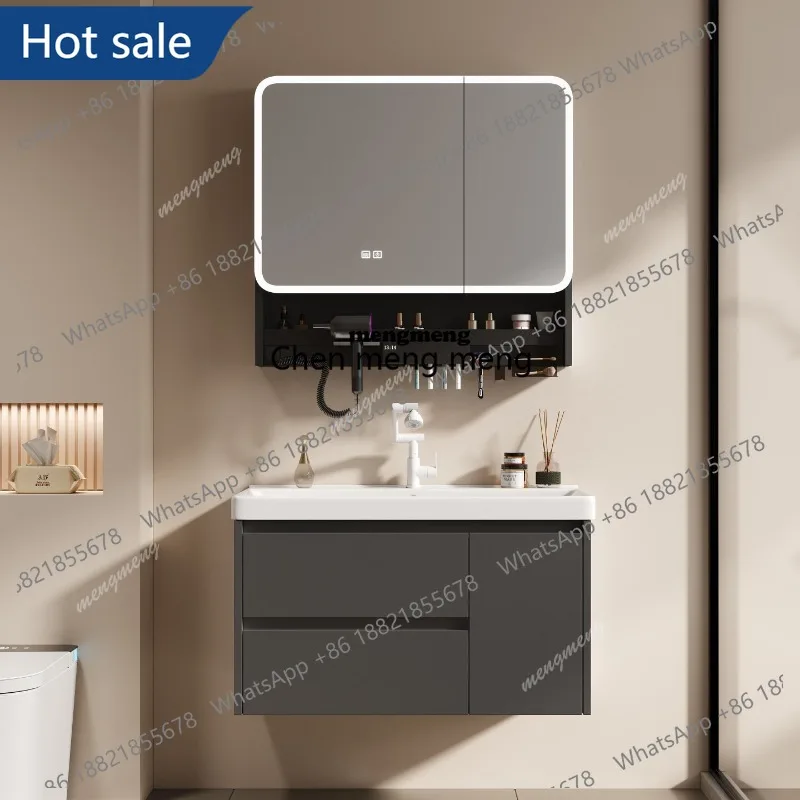 

smt03 Thickened honeycombaluminum bathroom cabinet Multifunctional storage mirror cabinet Combination ceramic integrated washing