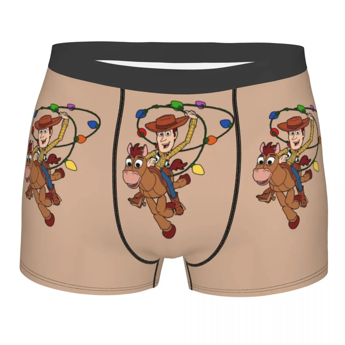 Customized Male Funny Toy Story Vintage Sheriff Woody Underwear Cartoon Cute Boxer Briefs Soft Shorts Panties Underpants