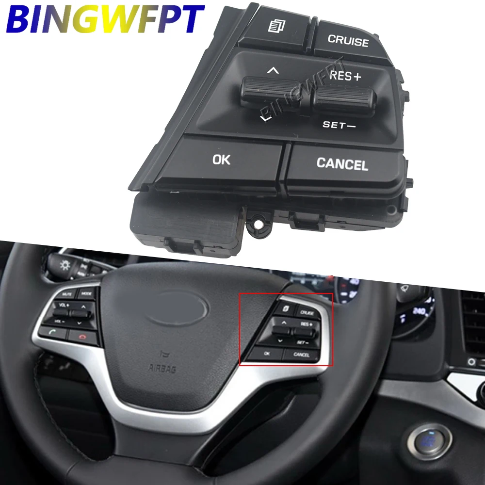 For Hyundai Elantra 1.6L 2016 2017 2018 Steering Wheel Button 1.6L Buttons Bluetooth Phone Cruise Control Volume