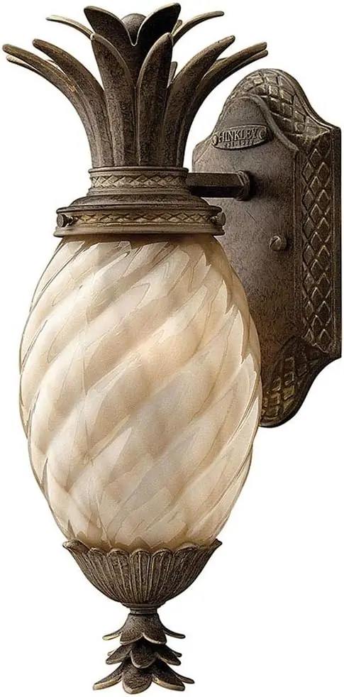 

2126PZ Настенный фонарь Plantation One Light — лист, цветок, фрукты, ананас — жемчужная бронза/темный