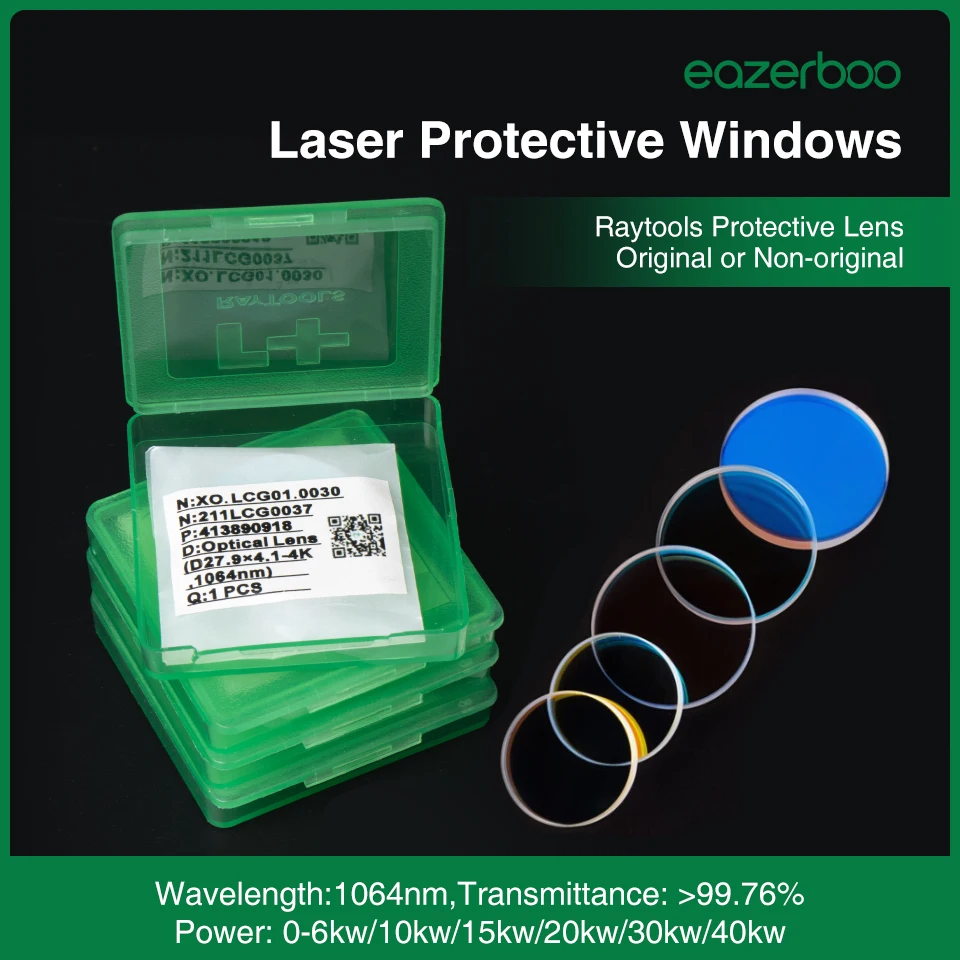 Raytools Laser Lens 24.9x1.5 27.9x4.1 30x5 37x7 Laser Protective Glass Lens Fiber Laser Cutting Lens For Fiber Laser Head BT240S