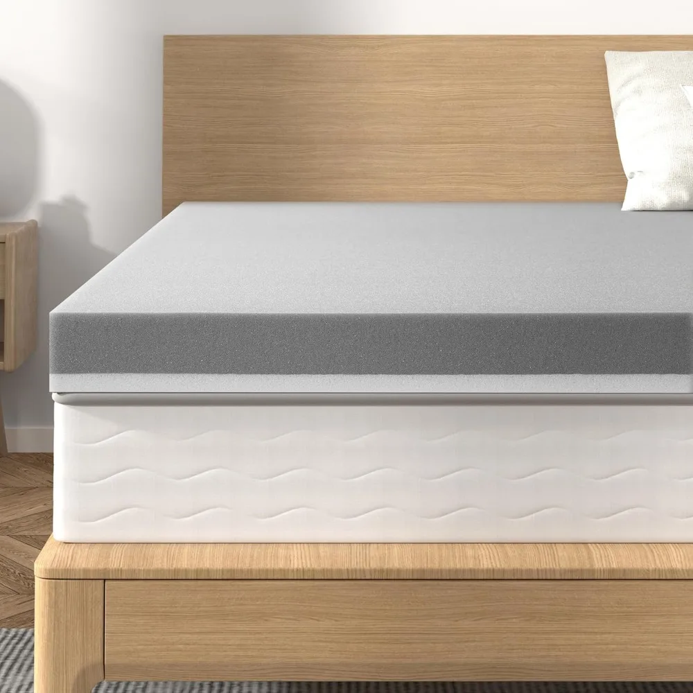 

Extra Firm Mattress Topper King Size 2 Inch, Gel & Bamboo Charcoal Cooling Pad for Back Pain Relief, High Density, Customized