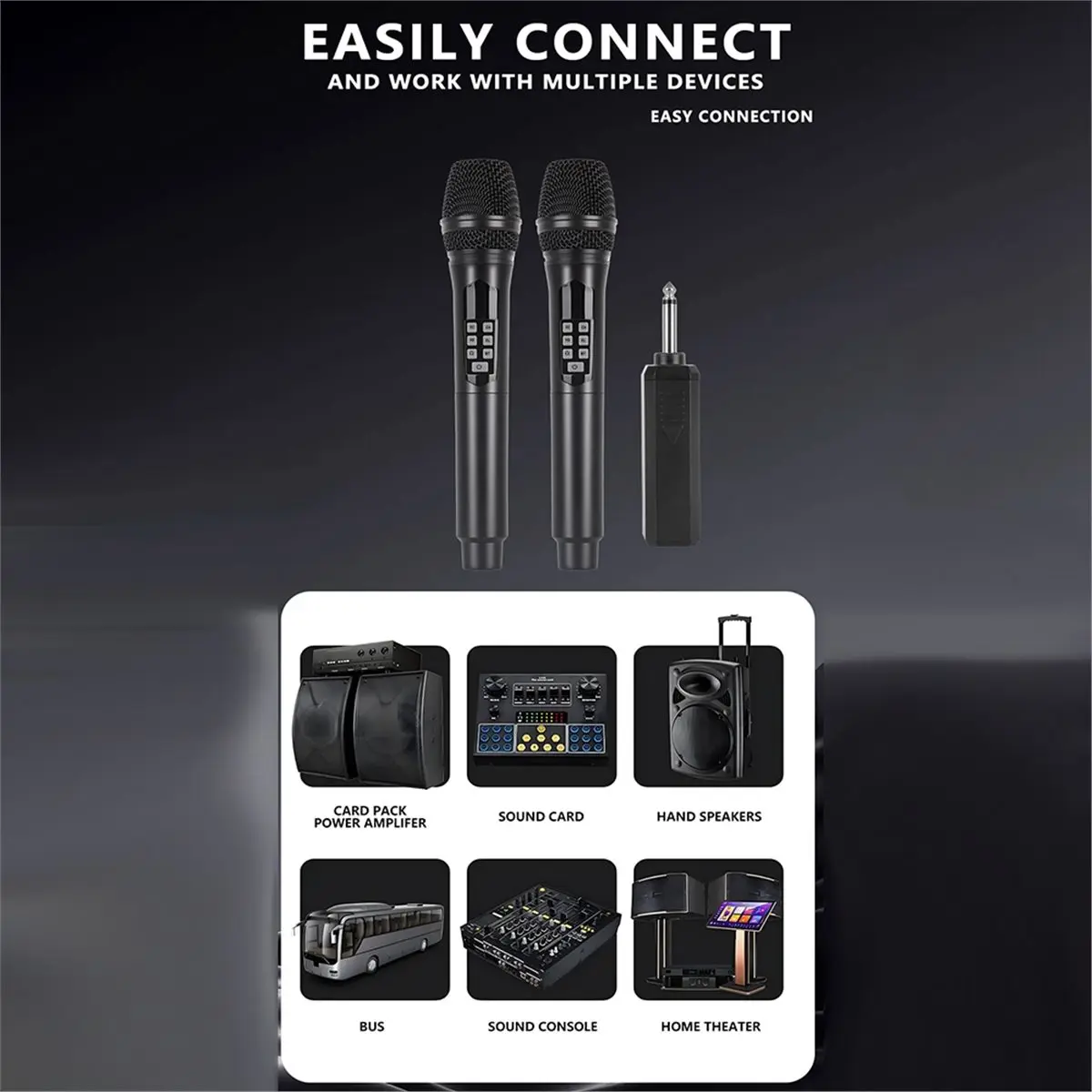 AA86 2.4G Wireless Microphone Handheld Microphone with Receiver for Singing Wedding Speech