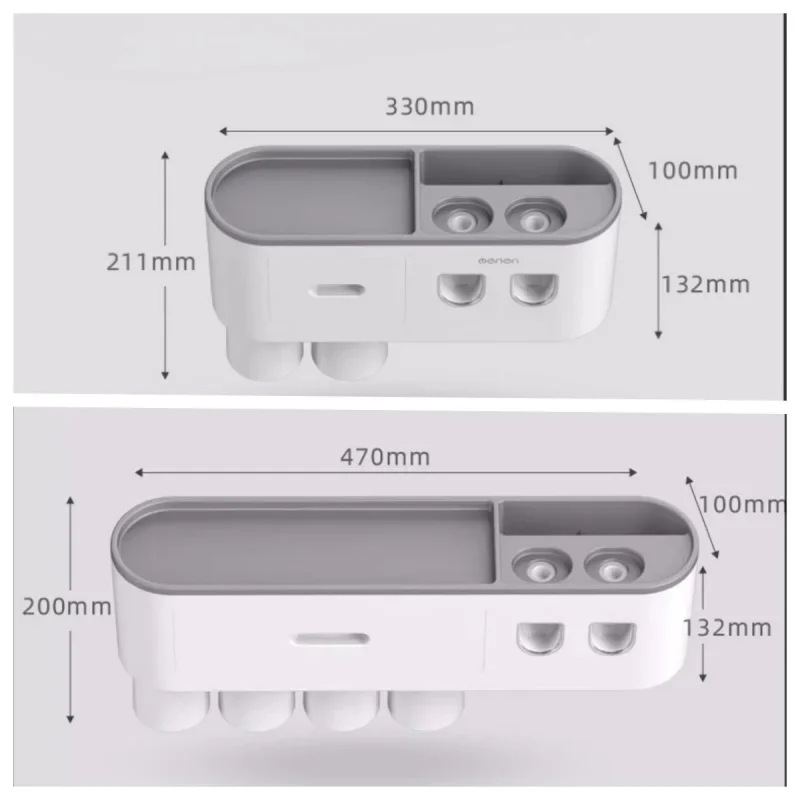 Toothbrush Storage Rack Magnetic Adsorption Inverted Toothbrush Rack Wall-Mounted Automatic Squeeze Toothpaste Storage Rack