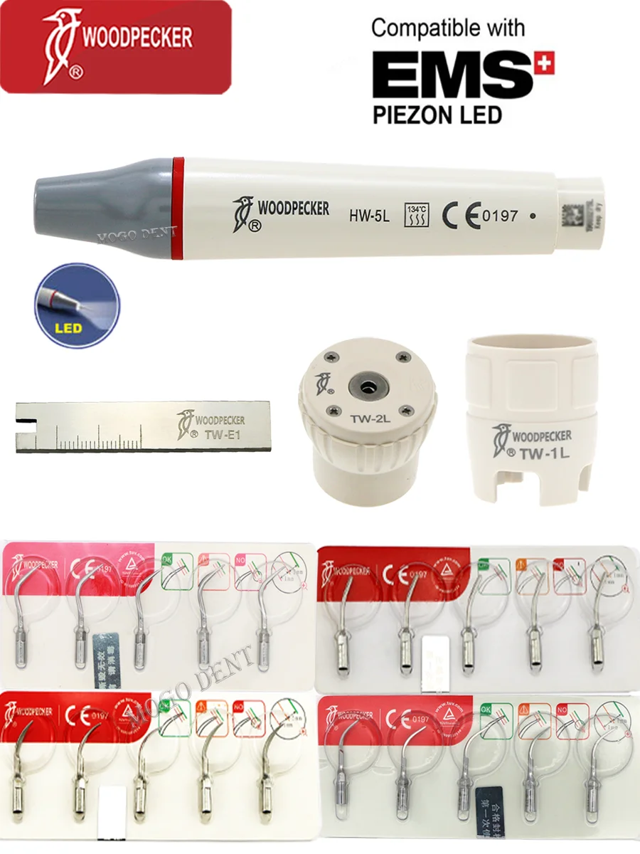 Specht Tandheelkundige Ultrasone Piezo Scaler Handstuk HW-5L Scaler Tips G1 G2 G3 P1 P3 P4 Fit EMS En Mectron Ultrasone Scaler - afbeelding 2