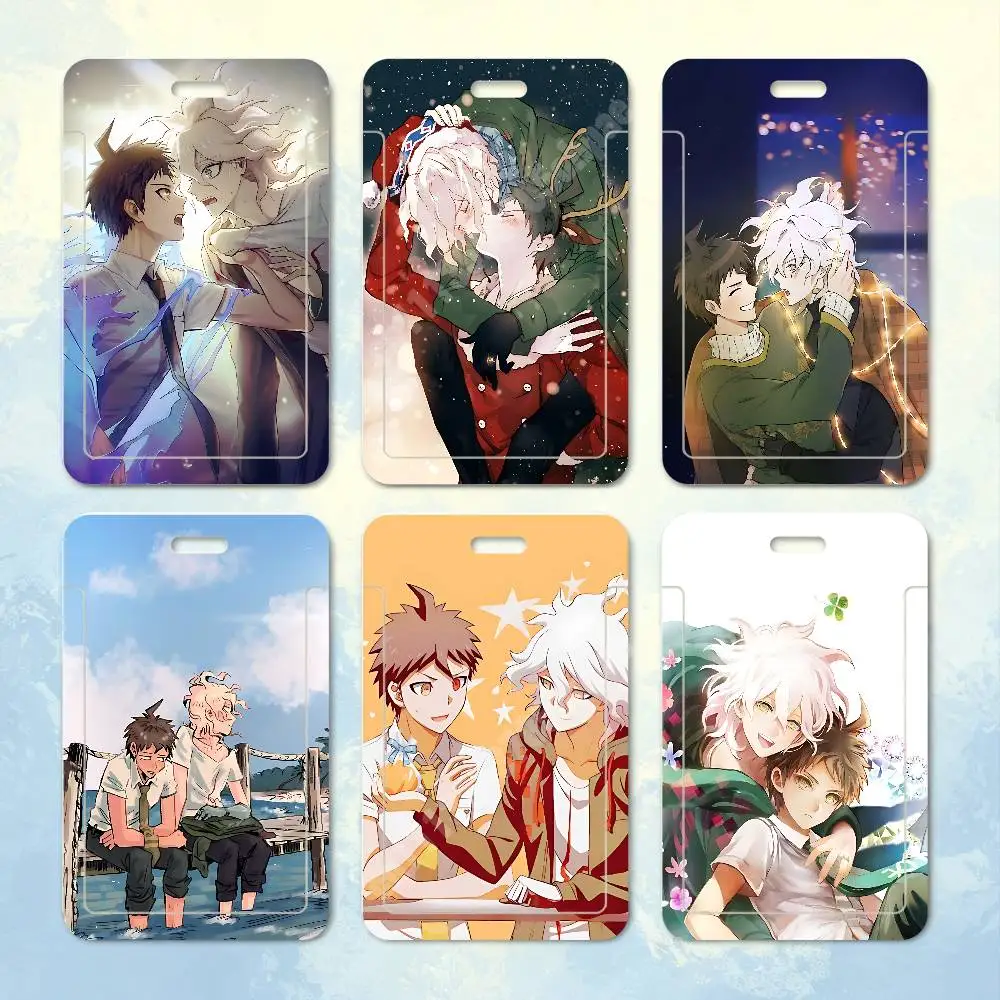Komahina Danganronpa Komaeda & Hinata Plastic Card Holder Student ID Card Clear Transparent Business Office Supplies