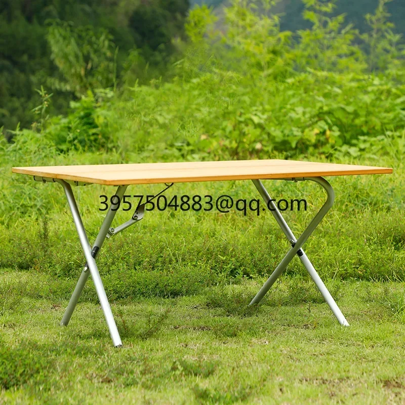 Outdoor camping Xuefeng bamboo board table of the same style, fast portable picnic folding table, camping table, egg roll table