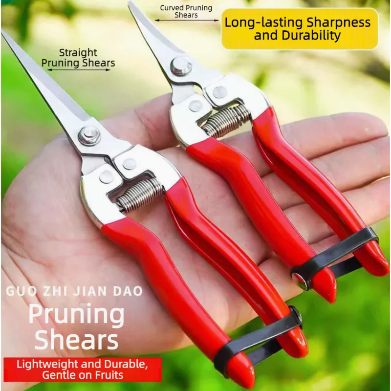 

Anti-slip Pruner Garden Scissors Pruning Shears Micro-Tip Pruning Snips Leaf Trimmer Straight Scissor For Plant Pruning Tool