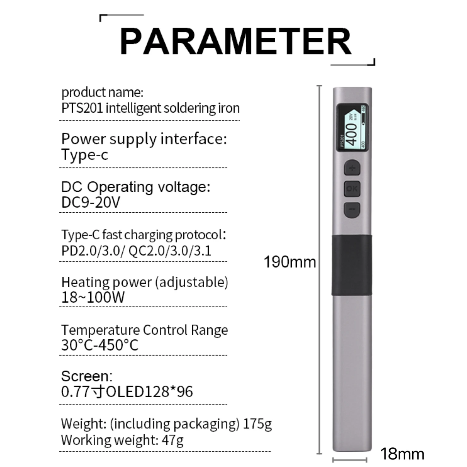 PTS201 Smart Soldering Station PD 100W Electric Soldering Iron Adjustable Constant Temperature Fast Heat Solder Iron Kit