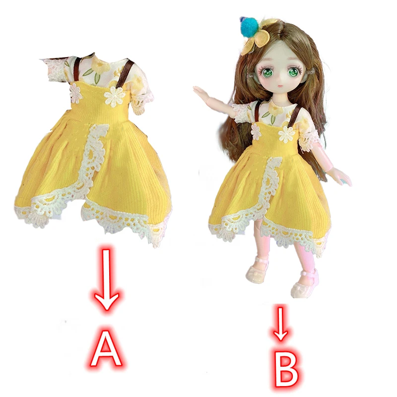 2D Anime Face Doll Lovely 23cm Doll Dress Up Doll clothes or Princess Doll Kids Girl Toy Birthday Gift Lol Doll BJD Doll