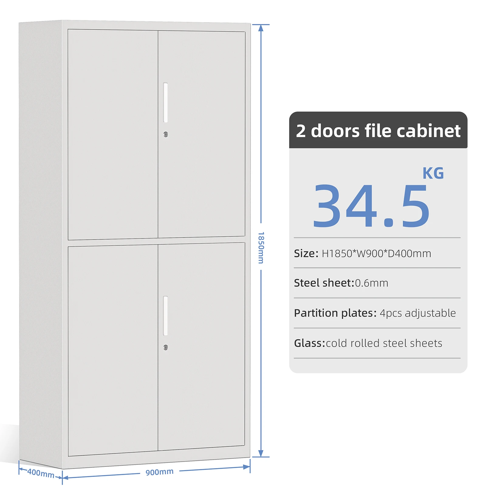 Wholesale hot sale Customized steel cupboard full height metal file documents storage office cupboards Filing Cabinet