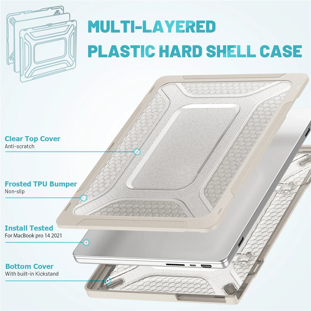 Laptop Case for MacBook Pro 14 2026 M5 Max Case Pro 14.2 Model A3426 Bottom Stand Cover for MacBook Pro 16 M4 M3 M2 A2485 Case