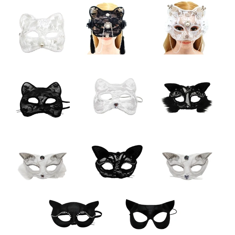 Foxes Mask Masquerade Mask Halloween Party Mask Half Face Mask Lace Mask Dropship