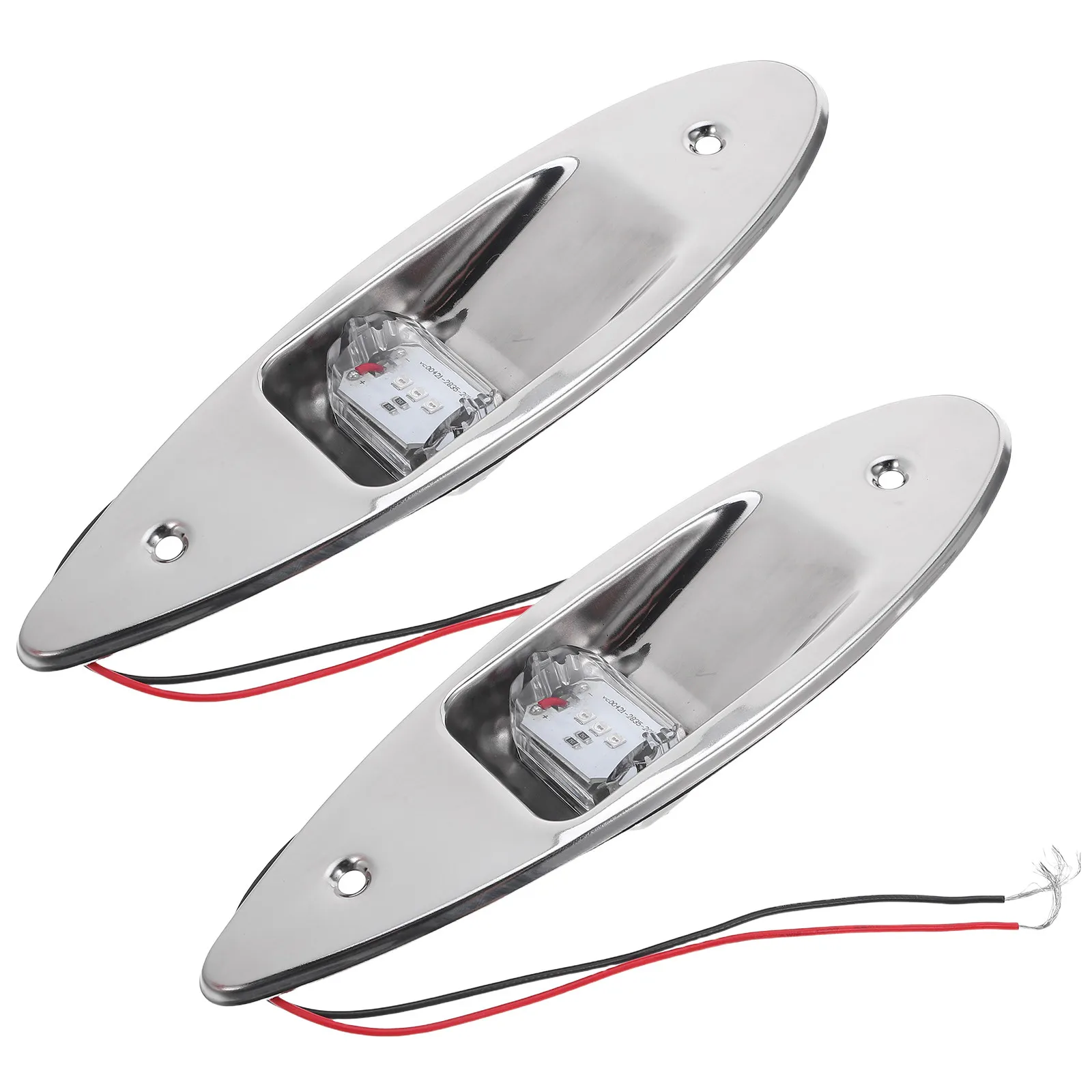 2Pcs Boat LED Navigation Lights Flush Mount Stainless Steel Red Green Indicator Side Marker Lights Marine Signal Lamp for Small
