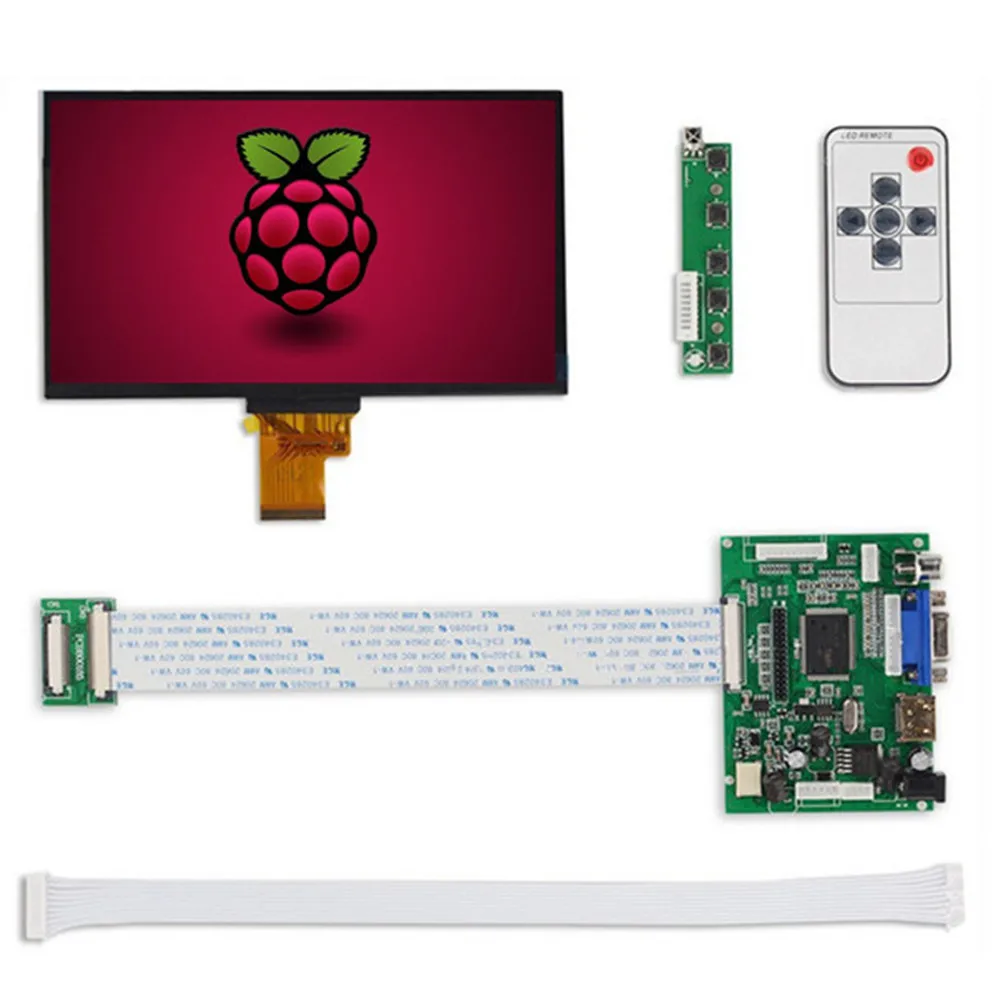 

1024*600 Screen Display LCD TFT Monitor EJ070NA-01J Driver Board Control 2AV HDMI-Compatible VGA For Orange Raspberry Pi 3